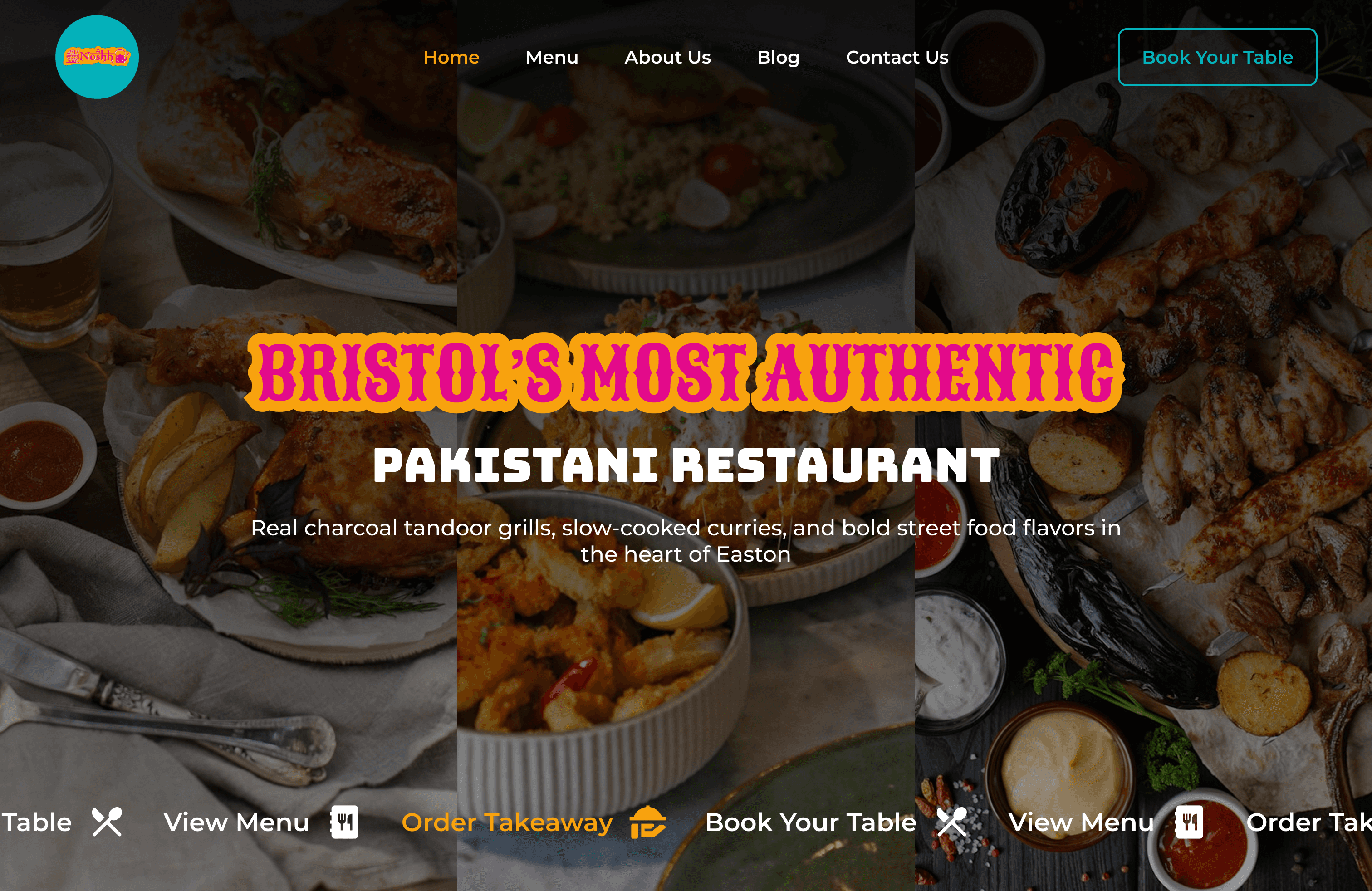 Noshh Grill — Restaurant website (Bristol) preview